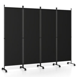 Costway 4-Panel Room Divider 173 Cm Tall Folding Privacy Screen Portable Wall Separator - thumbnail 1