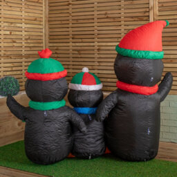 Samuel Alexander 1.5M Light Up Christmas Inflatable Penguin Family With 12 White Leds - thumbnail 4