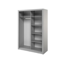 Arte Stylish Grey Lux 18 Sliding Door Wardrobe H2150mm W1500mm D600mm With Mirrored Panels - thumbnail 3
