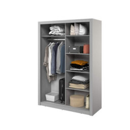 Arte Stylish Grey Lux 18 Sliding Door Wardrobe H2150mm W1500mm D600mm With Mirrored Panels - thumbnail 4