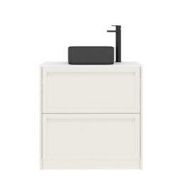 Royal Bathrooms Royal Bathroom Elmore 800mm Classic White Freestanding Bathroom Vanity Unit 2 Drawer Plain White Worktop With Art Square Basin - thumbnail 7