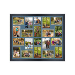 AK Frames 80X70Cm Black Classic Multi Photo Frame With Pompadour Mount - Holds 20 Apertures (18X) 6X4, (2X) 4X4 Photos - thumbnail 1