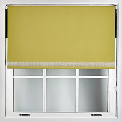 Furnished Diamante Edge Blackout Roller Blinds Made To Measure - Green (W)120Cm X (L)210Cm - image 1