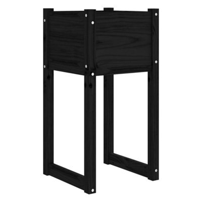 Berkfield Rustic Planter Black 40X40X81 Cm Solid Wood Pine - image 1