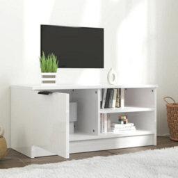 Vidaxl Tv Cabinet High Gloss White 80X35X36.5 Cm Engineered Wood - thumbnail 3