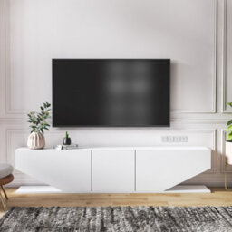 Decorotika Incia High Gloss White Tv Stand Tv Unit For Tvs Up To 71 Inch Gloss White