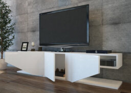 Decorotika Incia High Gloss White Tv Stand Tv Unit For Tvs Up To 71 Inch Gloss White - thumbnail 4