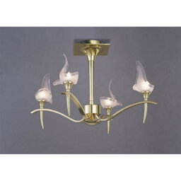 Luminosa Lighting Luminosa Viena Semi Flush Round 4 Light G9, Polished Brass - thumbnail 2