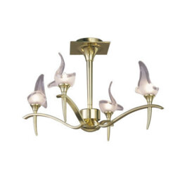 Luminosa Lighting Luminosa Viena Semi Flush Round 4 Light G9, Polished Brass - thumbnail 1