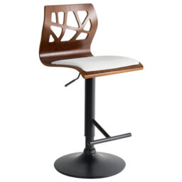 Beliani Set Of 2 Bar Chairs Petersburg Faux Leather White/ Black - thumbnail 4