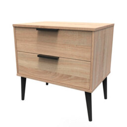Fuji 2 Drawer Midi Bedside Cabinet In Bardolino Oak (Ready Assembled) - thumbnail 3