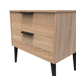 Fuji 2 Drawer Midi Bedside Cabinet In Bardolino Oak (Ready Assembled) - thumbnail 4