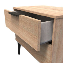 Fuji 2 Drawer Midi Bedside Cabinet In Bardolino Oak (Ready Assembled) - thumbnail 5