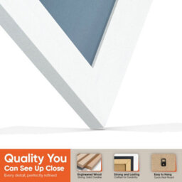 "AK Frames 25X17"" White Modern Vinyl Record Frame With Pompadour Mount For 12 Inch Lp Cover & Disc - Overlapped Design" - thumbnail 3