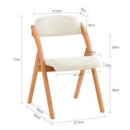 Sobuy Fst92-Wx2,set Of 2 Folding Chair Wooden Padded Seat  Dining Chair,white,w47Xd51Xh78 - thumbnail 3