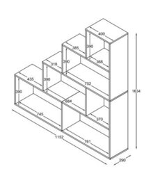 Vcm Wood Shelf Room Divider Books Dubila L - thumbnail 4