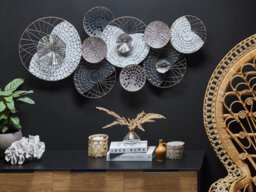 Beliani Wall Decor Cesium 58 Cm Metal Silver - thumbnail 2