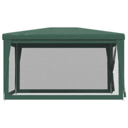 Berkfield Party Tent With 4 Mesh Sidewalls Green 3X4 M Hdpe - thumbnail 4