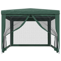 Berkfield Party Tent With 4 Mesh Sidewalls Green 3X4 M Hdpe - thumbnail 3