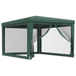 Berkfield Party Tent With 4 Mesh Sidewalls Green 3X4 M Hdpe - thumbnail 2