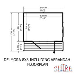 Shire Delmora 8X6 Summerhouse Inc Verandah - thumbnail 7