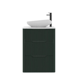 Royal Bathrooms Avenza 600mm Deep Moss Green Floor Standing Countertop Bathroom Vanity Unit 3 Drawer With Nova Basin - thumbnail 6