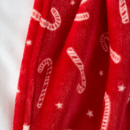 Catherine Lansfield Christmas Candy Cane Fleece Blanket Throw - thumbnail 2