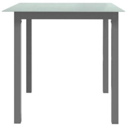 Berkfield Garden Table Light Grey 80X80X74 Cm Aluminium And Glass - thumbnail 3