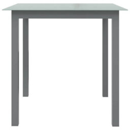 Berkfield Garden Table Light Grey 80X80X74 Cm Aluminium And Glass - thumbnail 2