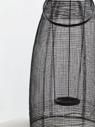 Orsina Large Black Lantern, Iron Wireframe Black Candle Holder, Indoor & Outdoor Glass Shade Candle Holder - thumbnail 5
