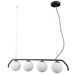 Luminosa Lighting Luminosa Modern Hanging Pendant Satin Black 4 Light With White Shade, G9