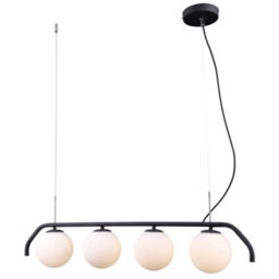 Luminosa Lighting Luminosa Modern Hanging Pendant Satin Black 4 Light  With White Shade, G9 - thumbnail 2