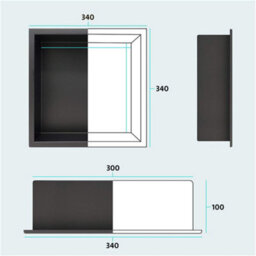 Enki Gunmetal Grey Shower Niche 300X300 - thumbnail 5