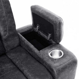 Furnishings For Less UK Juniper Electric Recliner 3 Seater With Usb Cup Holders Grey - thumbnail 4