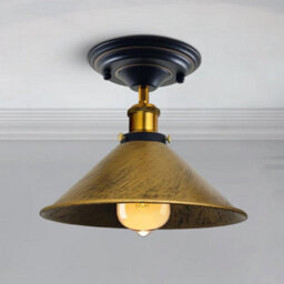 Vintage Ceiling Light Semi Flush Mount With Metal Cone Shade E27 Holder For Bedroom Livingroom Diningroom - thumbnail 7