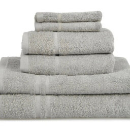 Essentials 6Pk Ribbon Tied Towel Bale - Silver Grey