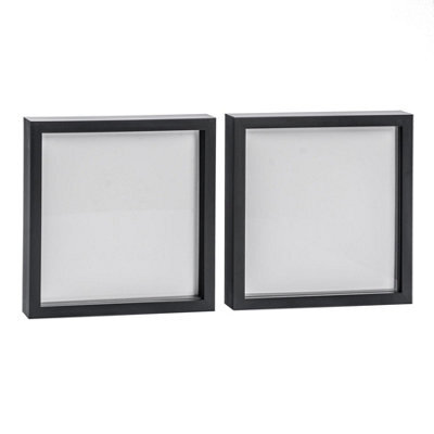 "Nicola Spring 10 X 10"" Photo Frames - Black - 3D Photo Frame Picture Frame Box Portrait Display Case (53 X 53Cm) Set Of 2" - image 1