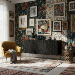 Jungle 152Cm Modern Sideboard Black And Gold Cabinet With Metal Legs And Push To Open System - thumbnail 2