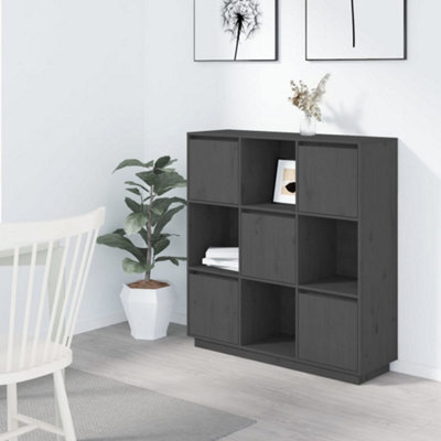 Berkfield Highboard Grey 110.5X35X117 Cm Solid Wood Pine - image 1