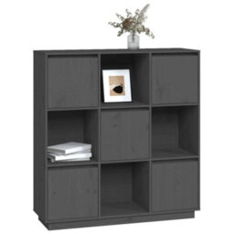 Berkfield Highboard Grey 110.5X35X117 Cm Solid Wood Pine - thumbnail 7
