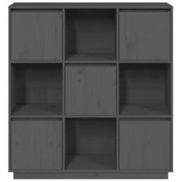 Berkfield Highboard Grey 110.5X35X117 Cm Solid Wood Pine - thumbnail 3