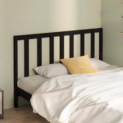 Berkfield Bed Headboard Black 156X4X100 Cm Solid Wood Pine - image 1