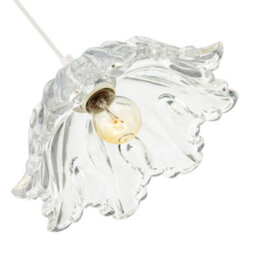 Happy Homewares Modern Scallop Rimmed Moulded Clear Glass Pendant Ceiling Light Shade - thumbnail 4