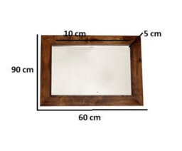 Buttercup Farm Toko Dark Mango Framed Mirror - Solid Mango Wood - L5 X W90 X H60 Cm - thumbnail 4