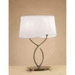 Luminosa Lighting Luminosa Ninette Table Lamp 2 Light E14 Large, Antique Brass With Ivory White Shade - thumbnail 2