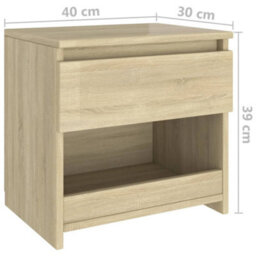 Berkfield Bedside Cabinets 2 Pcs Sonoma Oak 40X30X39 Cm Engineered Wood - thumbnail 8