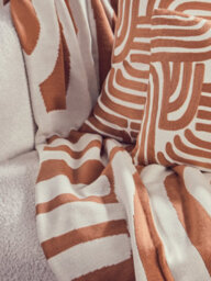 Orsina Bosie Ozella Natural And Terracotta Square Cushion - thumbnail 4