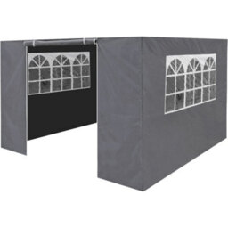 Loops Side Walls Door & Windows For 2X2M Pop-Up Gazebo - Grey - Garden Party Tent - thumbnail 1