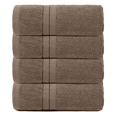 Ohs 4 Pack Of 100% Cotton Hand Towel, 50 X 80Cm - Mocha - image 1
