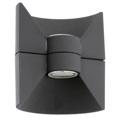 Stylish Ip44 Outdoor Up & Down Wall Light In Anthracite Aluminium With Built-In Led - image 1